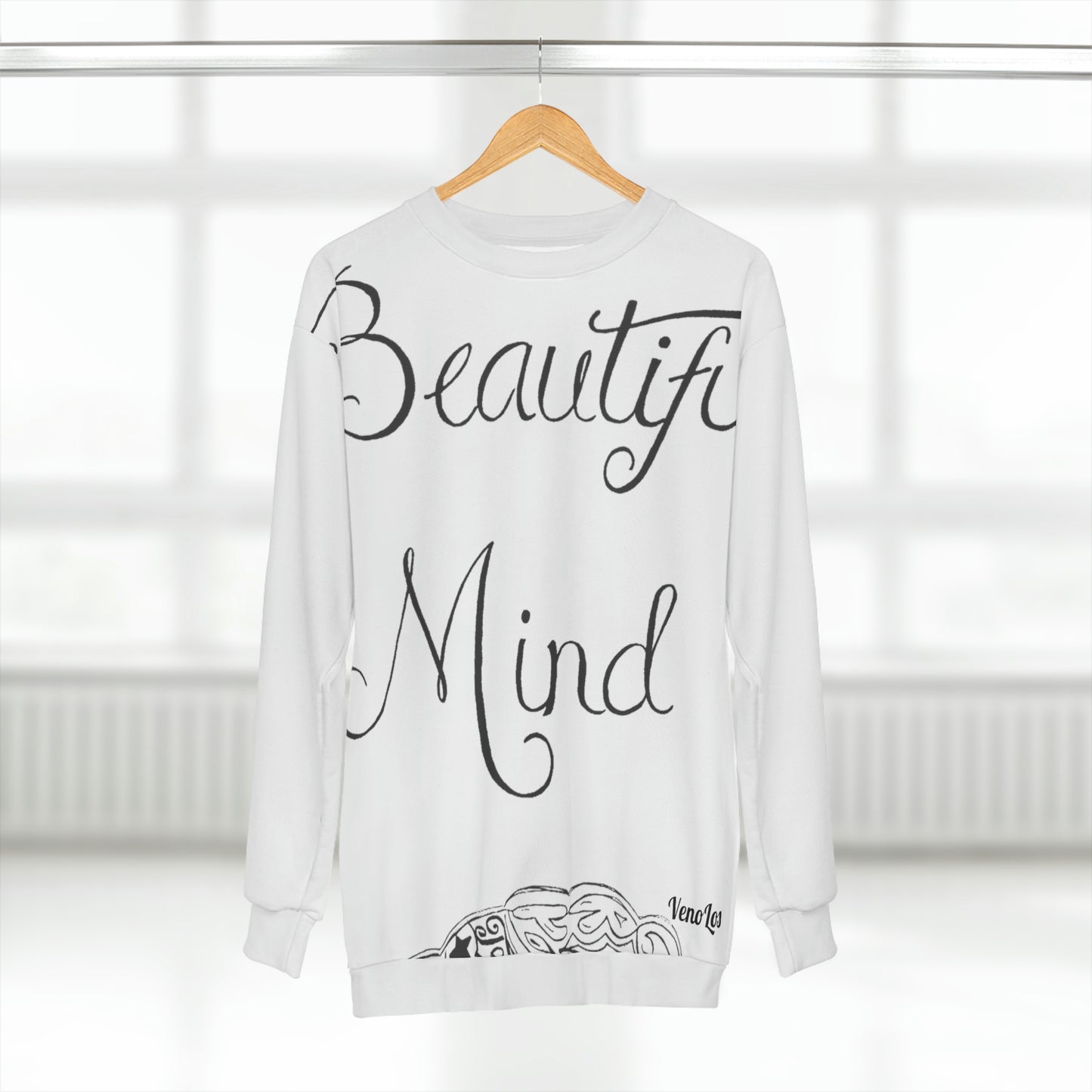 "Beautiful Mind" wrap around Sweatshirt White