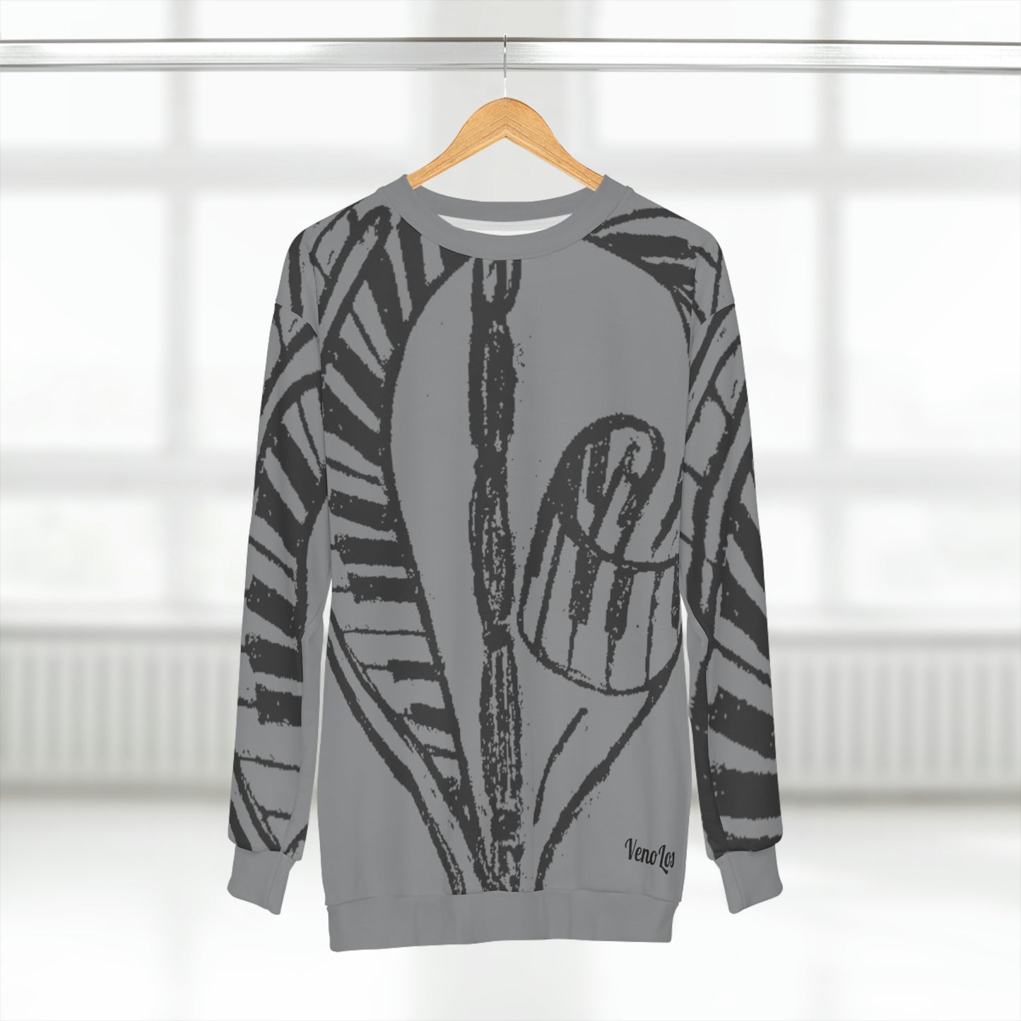"Patience C'mon" wrap around Sweatshirt Grey