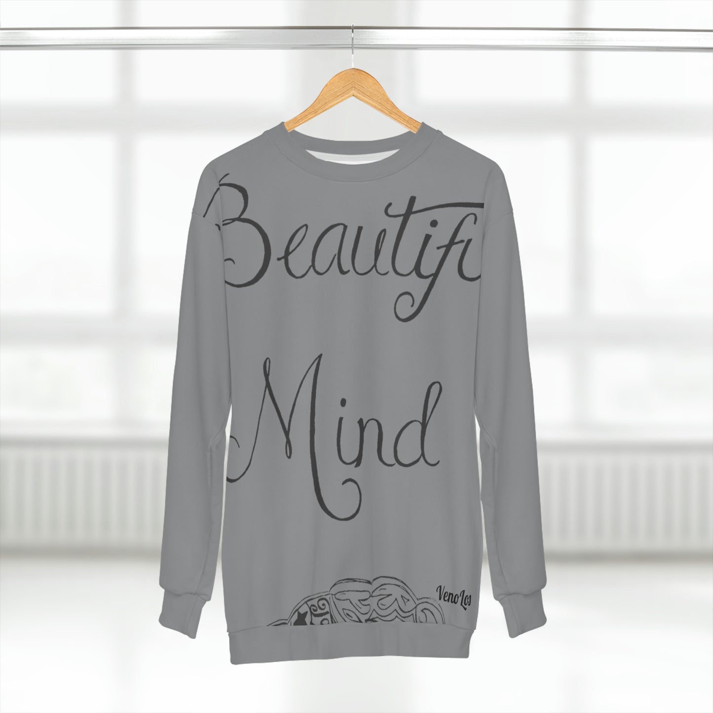 "Beautiful Mind" wrap around Sweatshirt Grey