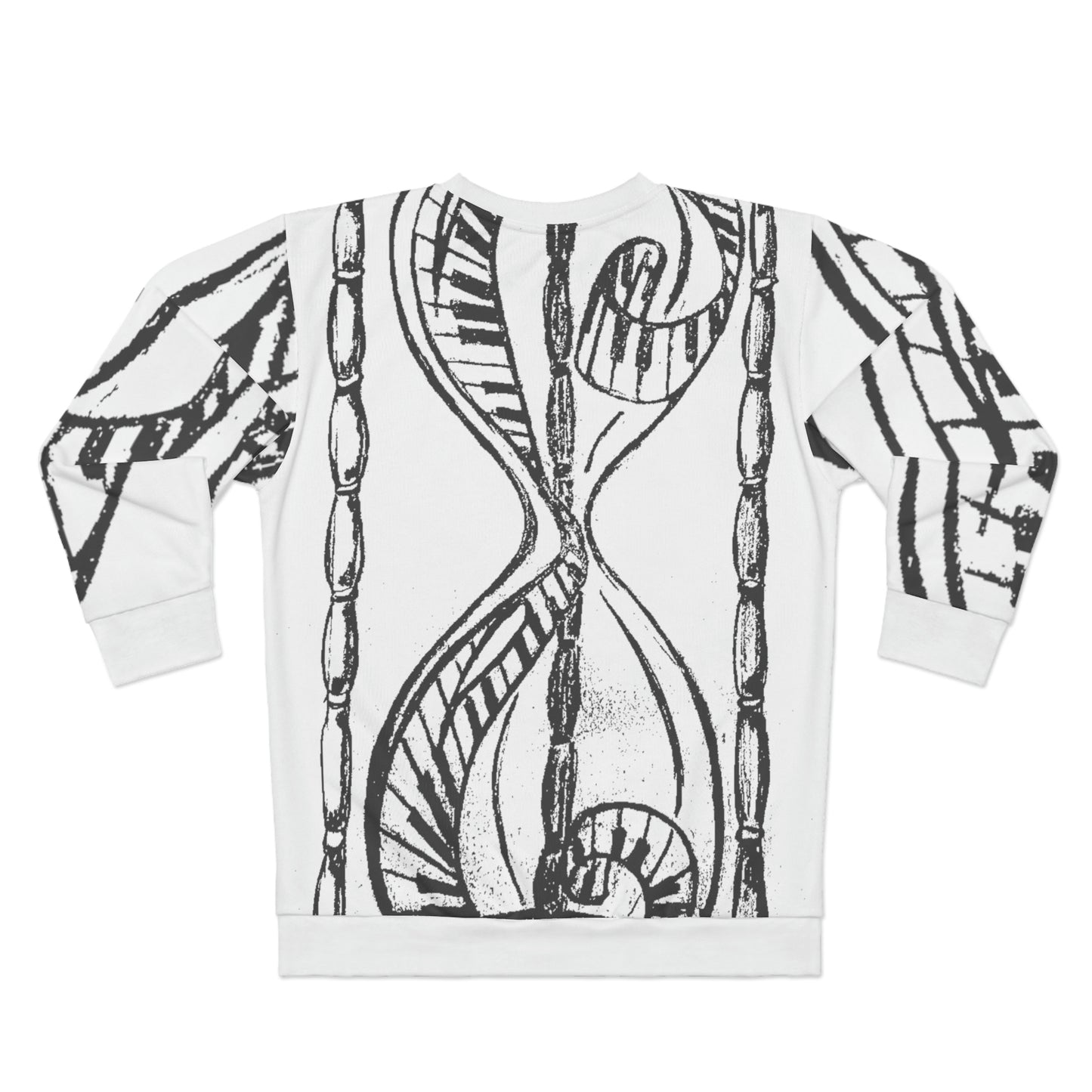 "Patience C'mon" wrap around Sweatshirt White