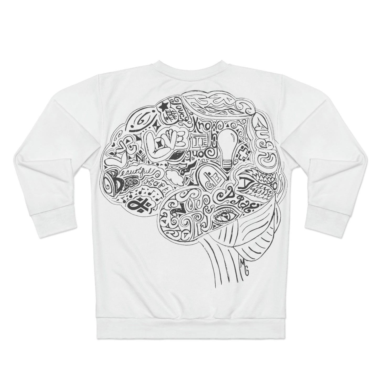"Beautiful Mind" wrap around Sweatshirt White
