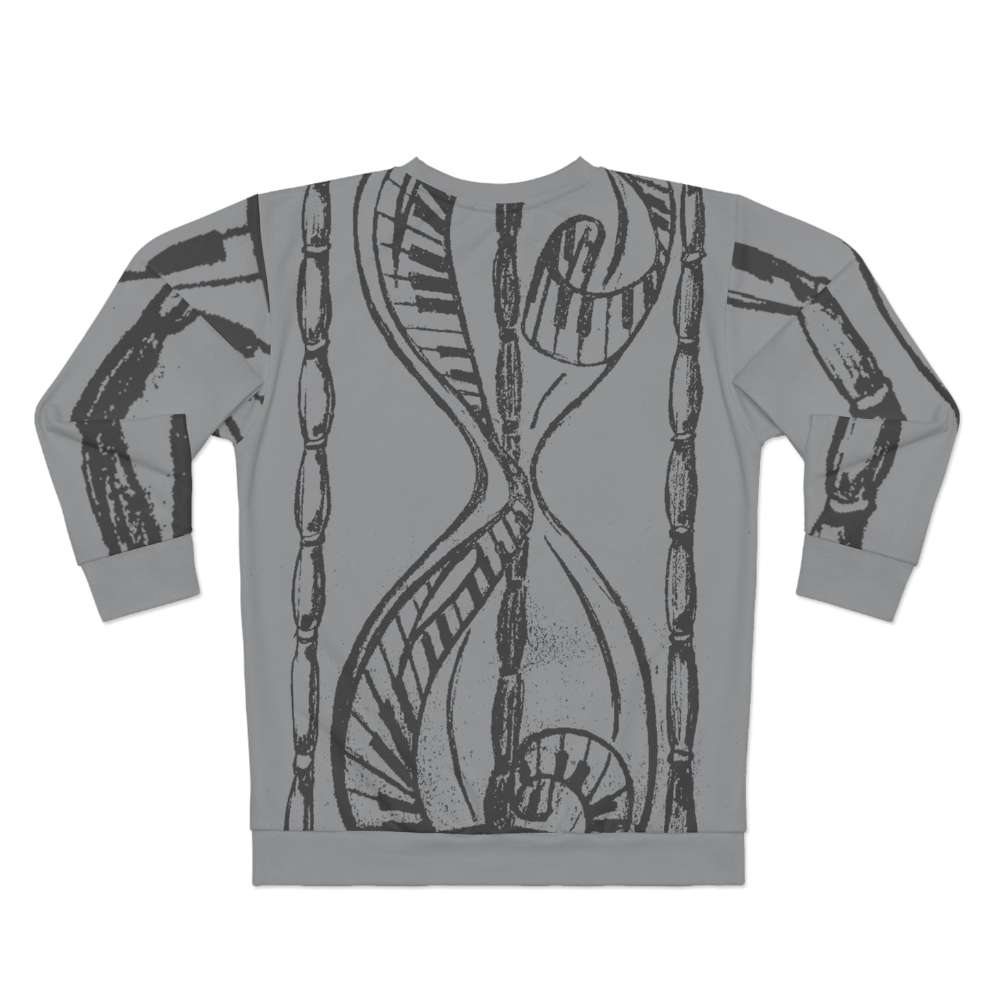 "Patience C'mon" wrap around Sweatshirt Grey