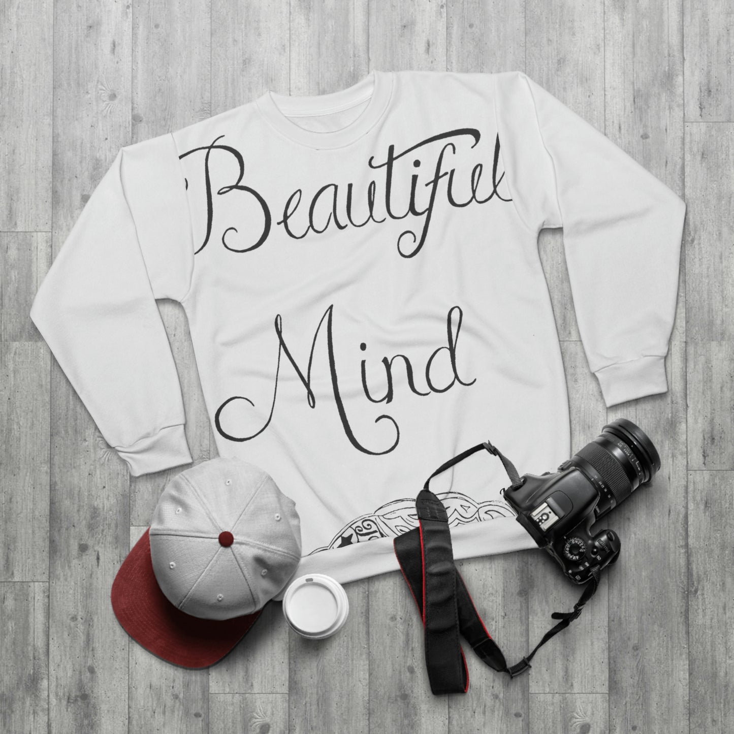 "Beautiful Mind" wrap around Sweatshirt White