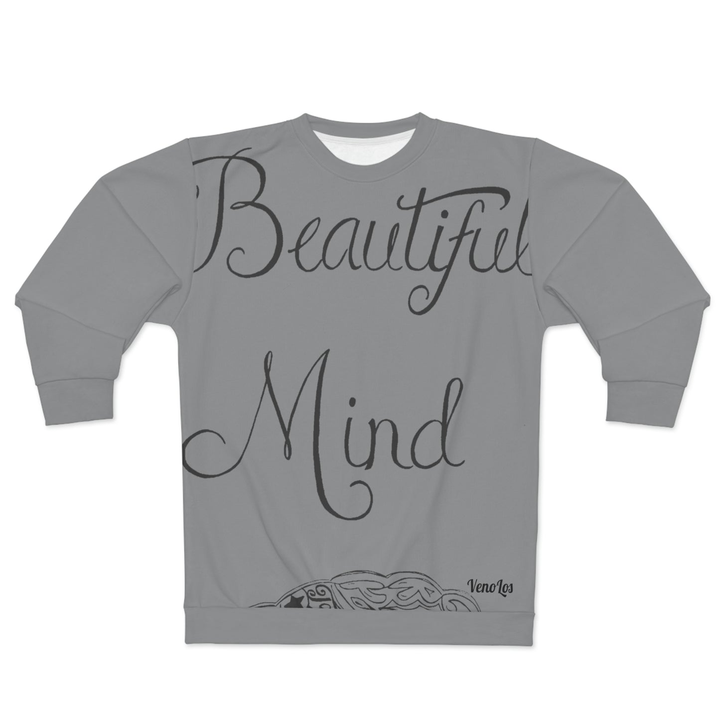"Beautiful Mind" wrap around Sweatshirt Grey
